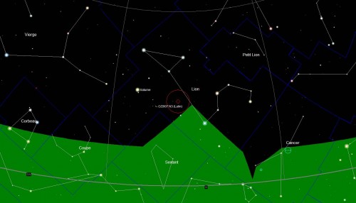 C/2007 N3 (Lulin) - Le 25 février, juste à côté de Saturne dans le Lion