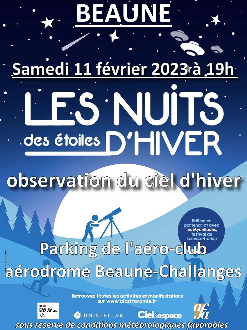 affiche of nuit des étoiles dhiver 2023 Beaune