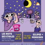 Foule réunie à l'observatoire de la SAB à Dijon pour la Nuit des Étoiles 2026 observant le ciel nocturne aux télescopes.